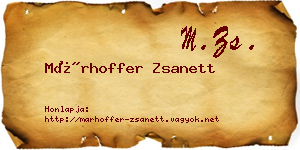 Márhoffer Zsanett névjegykártya